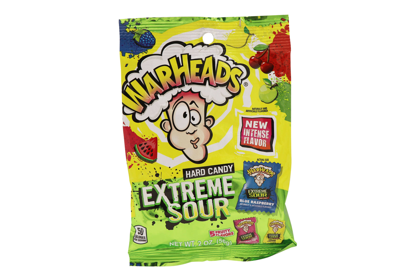 Warheads Extreme Sour Hard Candy, 2oz Peg Bag 12ct