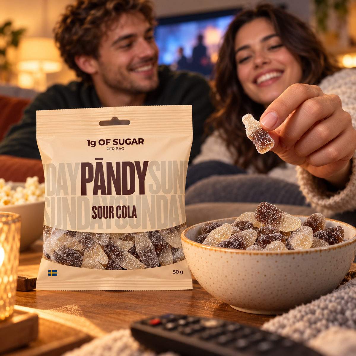 Pändy Sour Cola – Low-Sugar Swedish Gummy Candy, 50(gr)