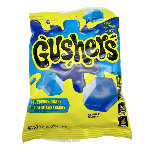Gushers Blueberry Grape Sour Blue Raspberry Gummy Candy 4.25oz