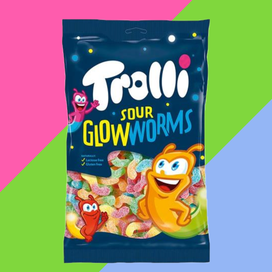 Trolli Sour Glowworms Bag 1kg