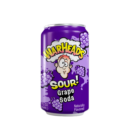 Warheads Sour! Grape Soda, 12ct Cans
