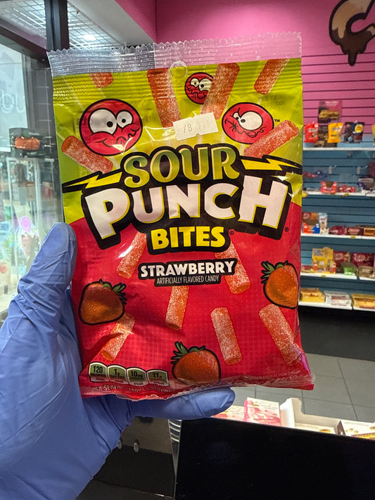 Sour punch bites strawberry