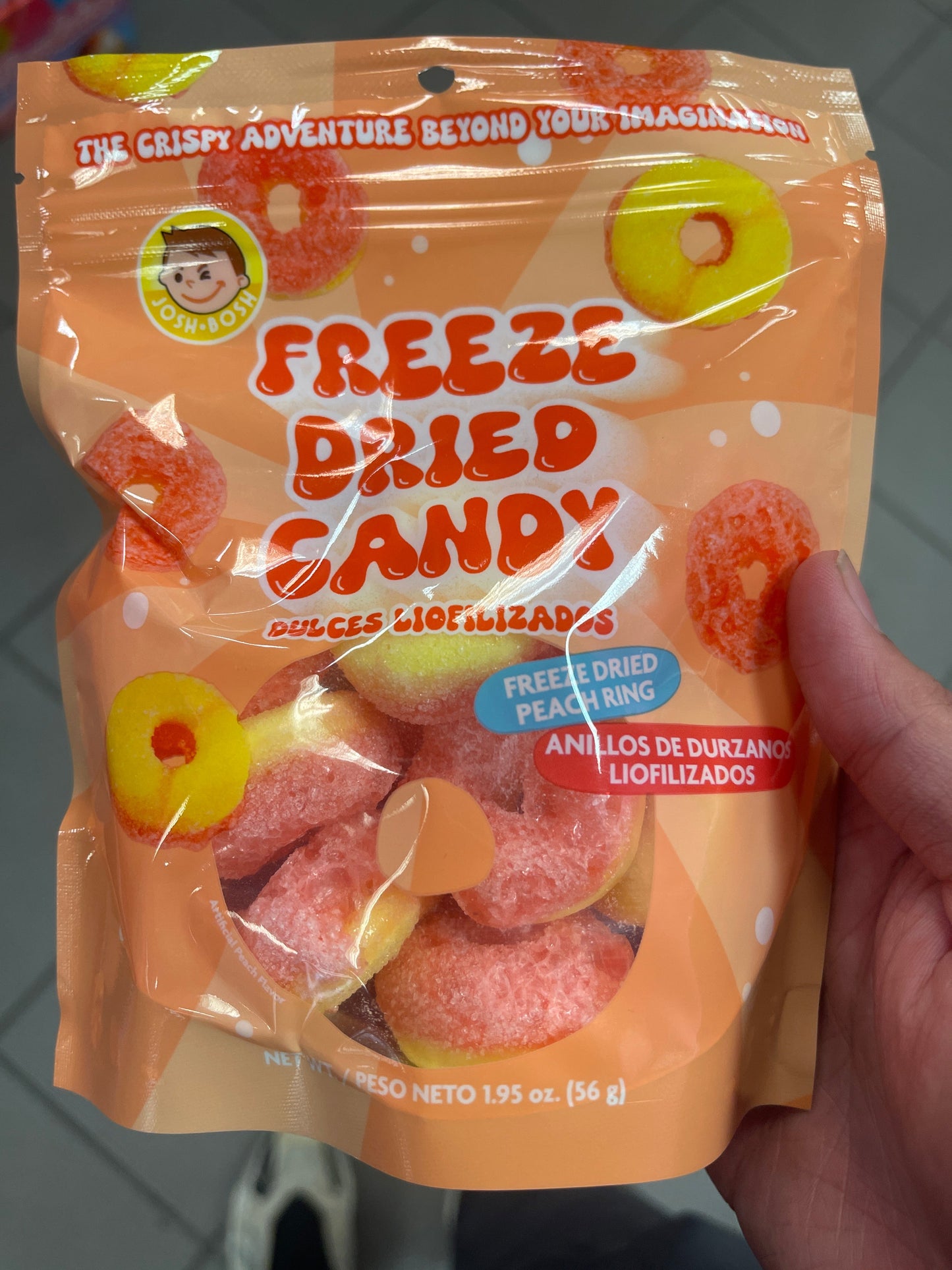 JOSH BOSH FREEZE DRIED CANDY PEACH RINGS (USA)