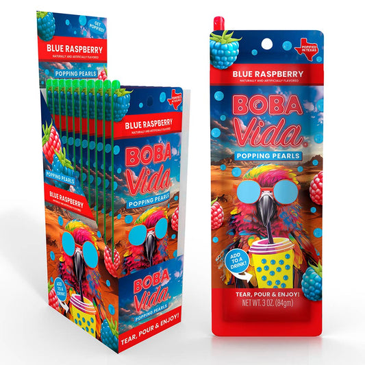 BobaVida Popping Boba -Super Blue Raspberry