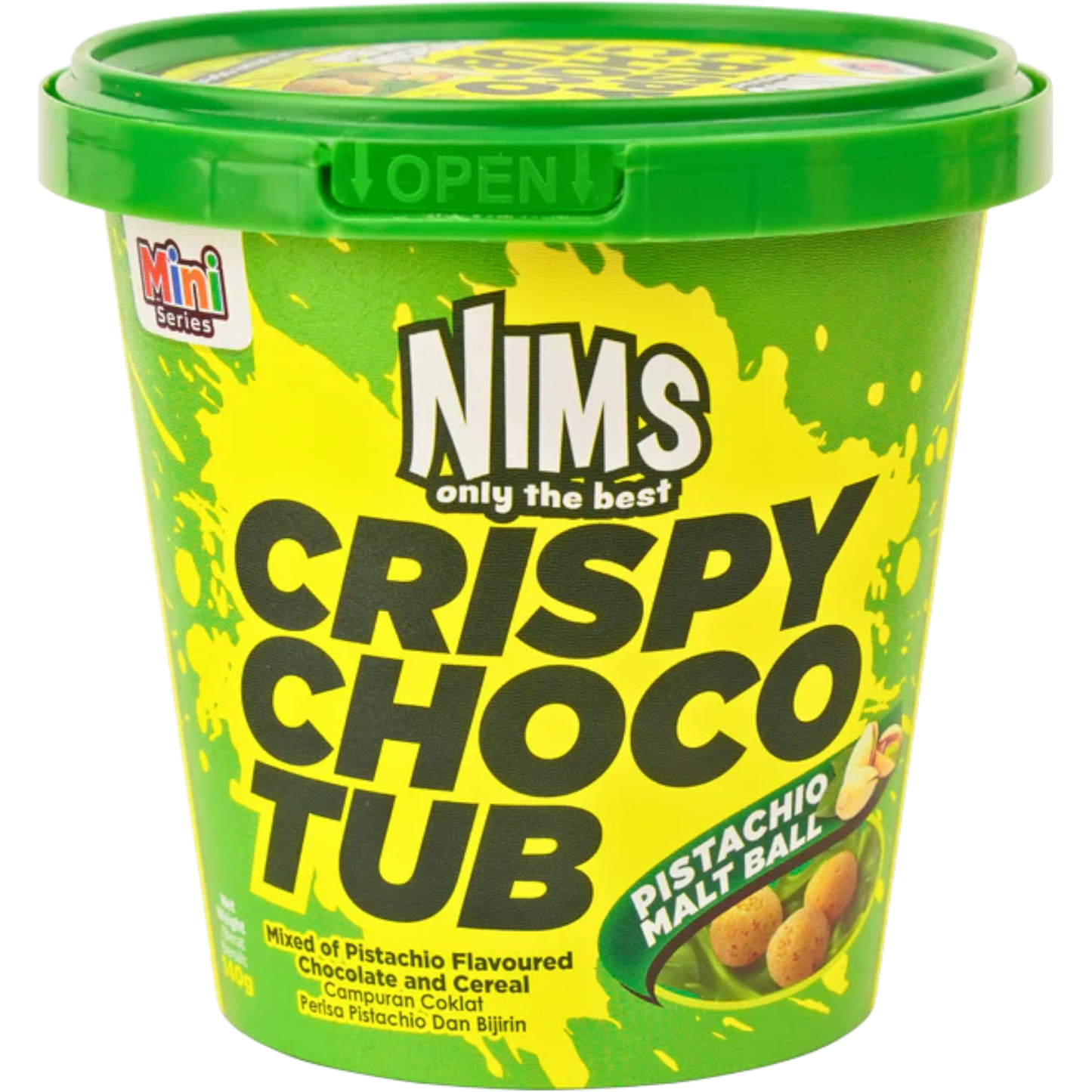 Nims Crispy Choco Tub Pistachio Malt Ball