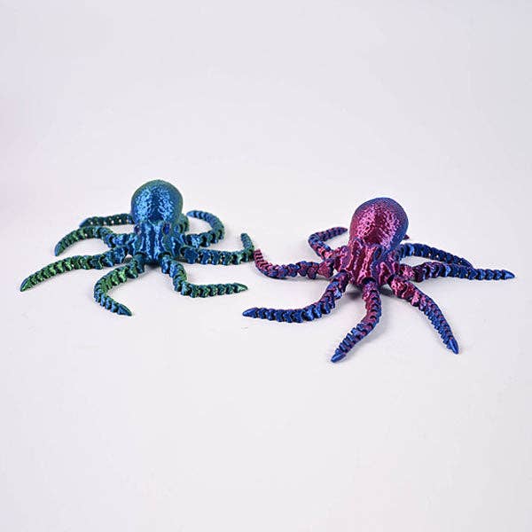 3D Treasures 3D-Printed Articulated Octopus Fidget Toy (Multiple Colors)
