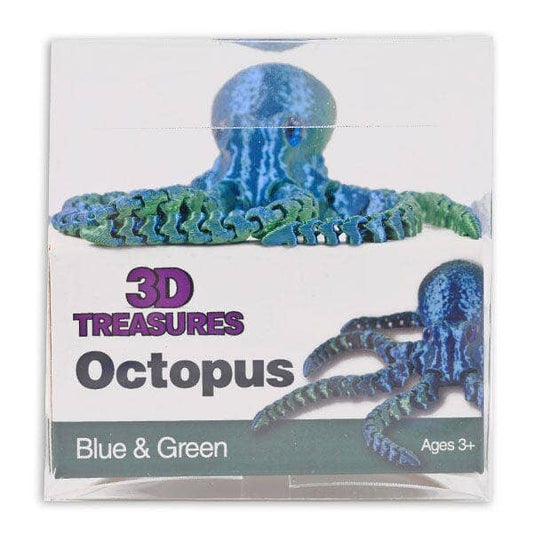 3D Treasures 3D-Printed Articulated Octopus Fidget Toy (Multiple Colors)