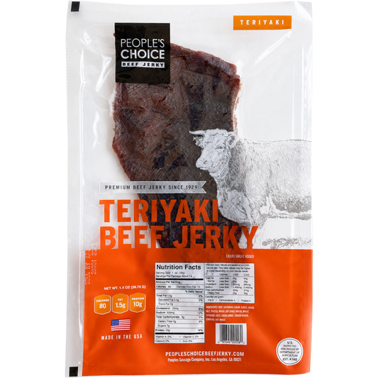 People's Choice Teriyaki Single Slab Beef Jerky 1.4 oz-