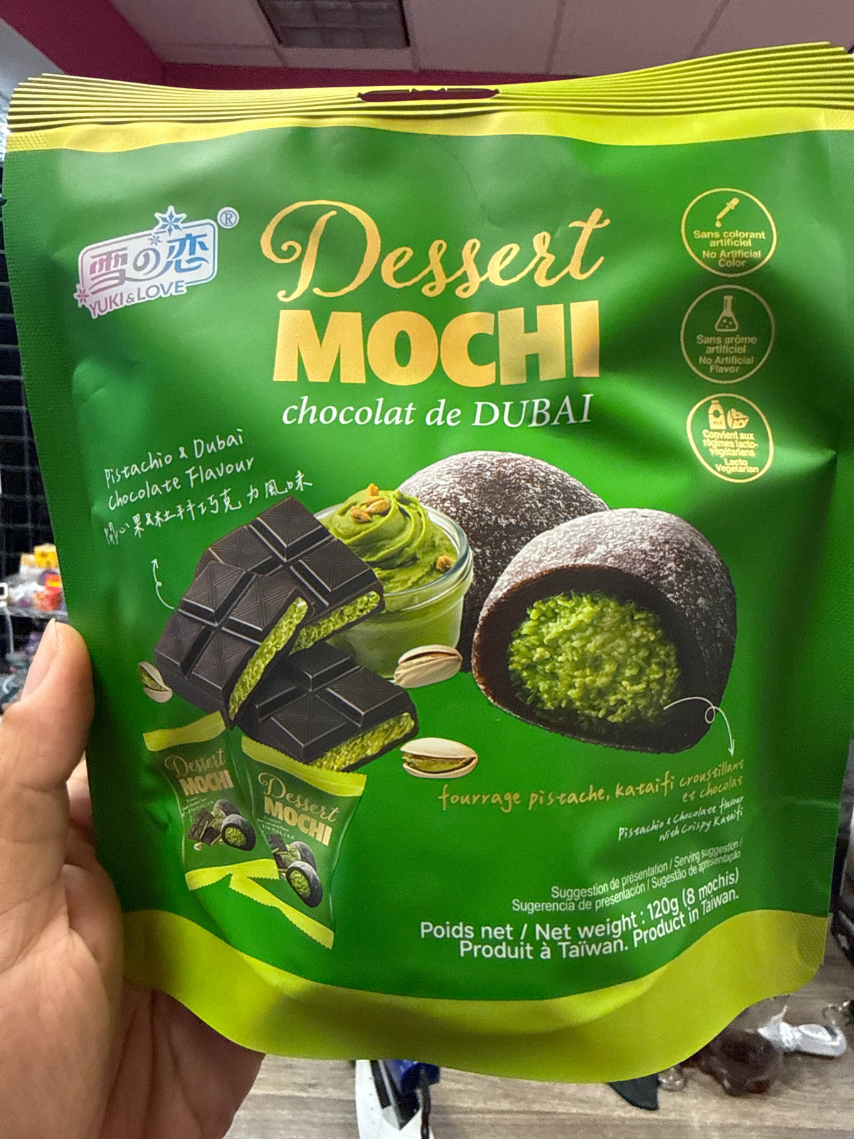 DESERT MOCHI CHOCOLATE DE DUBAI PISTACHIO DUBAI CHOCOLATE FLAVOR, PRODUCT OF TAIWAN 🇹🇼