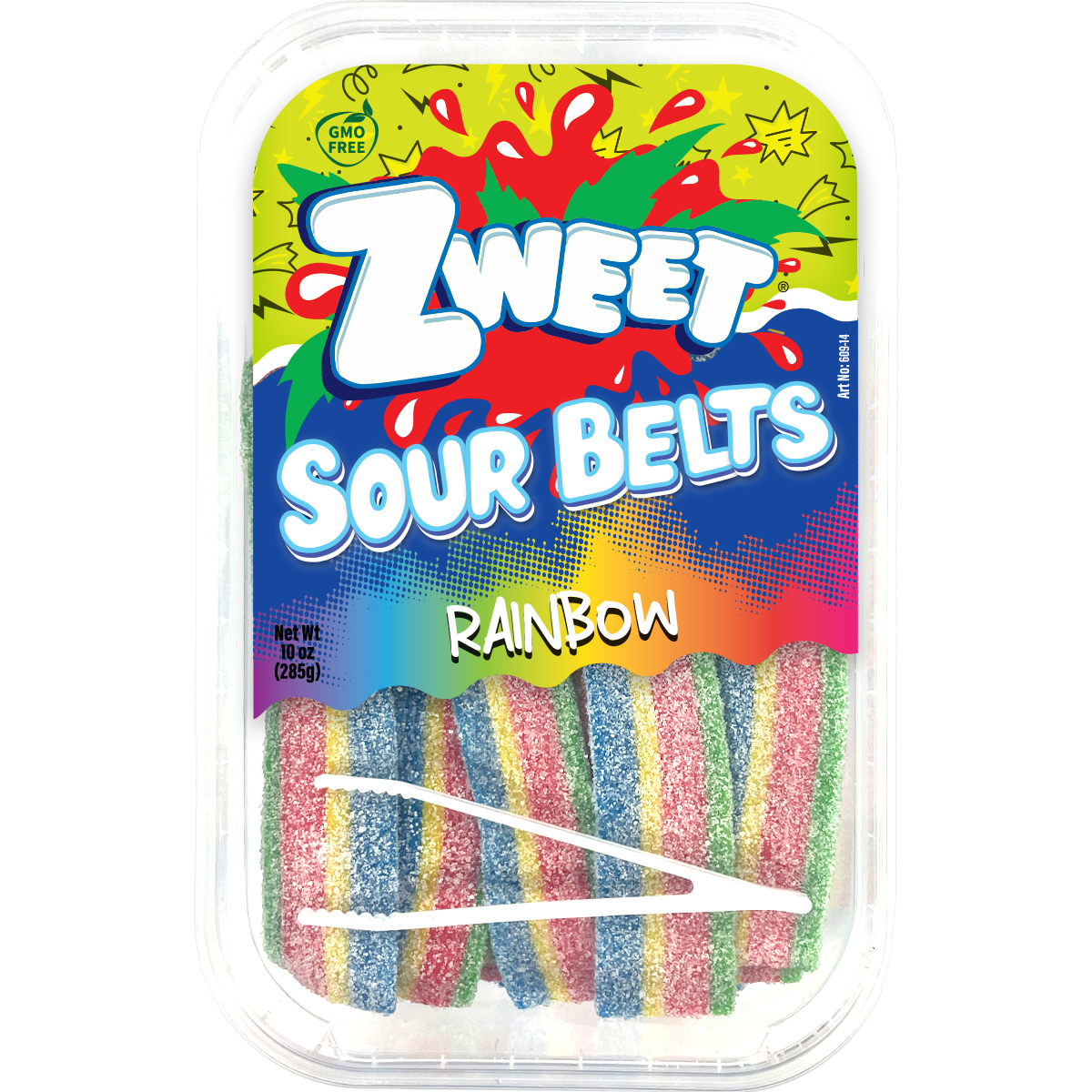 Sour Rainbow Belts  | Zweet | 10 oz