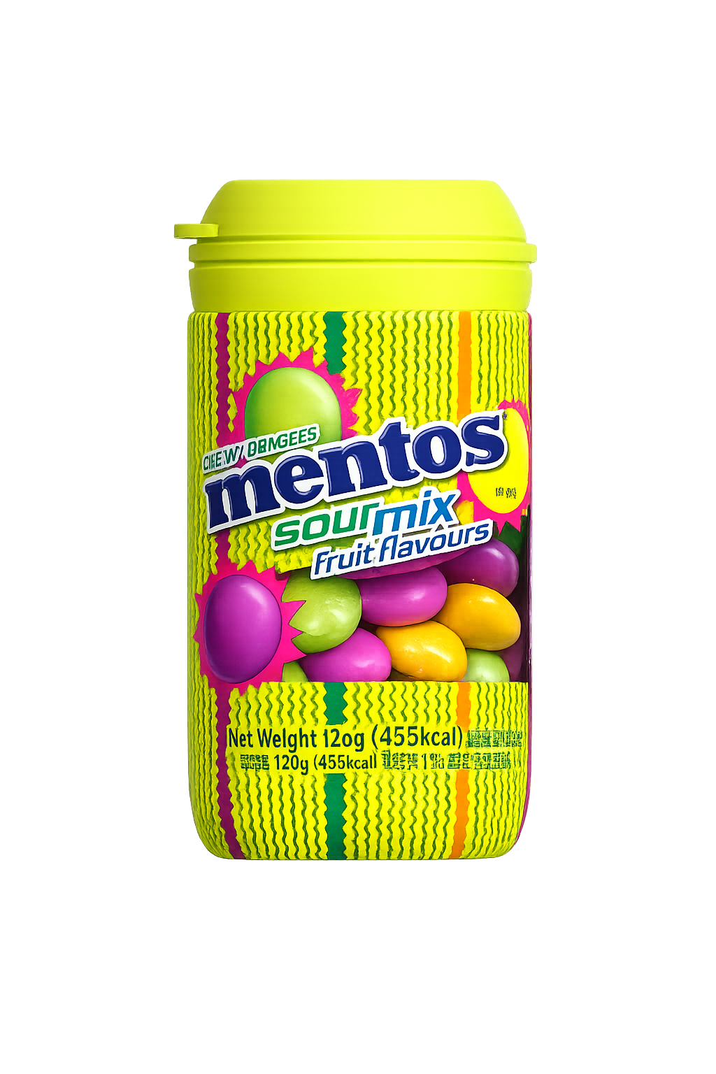 Mentos Chewy Dragee - Sour Mix Fruit Flavor (120g) (Vietnam) 6ct
