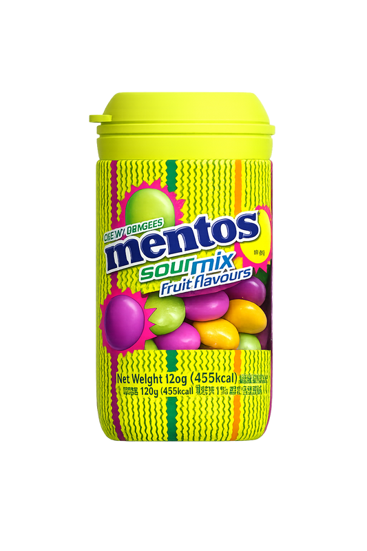 Mentos Chewy Dragee - Sour Mix Fruit Flavor (120g) (Vietnam) 6ct