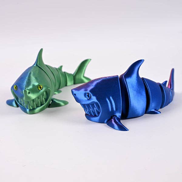 3D Treasures 3D-Printed Articulated Shark Fidget Toy (Multiple Colors)