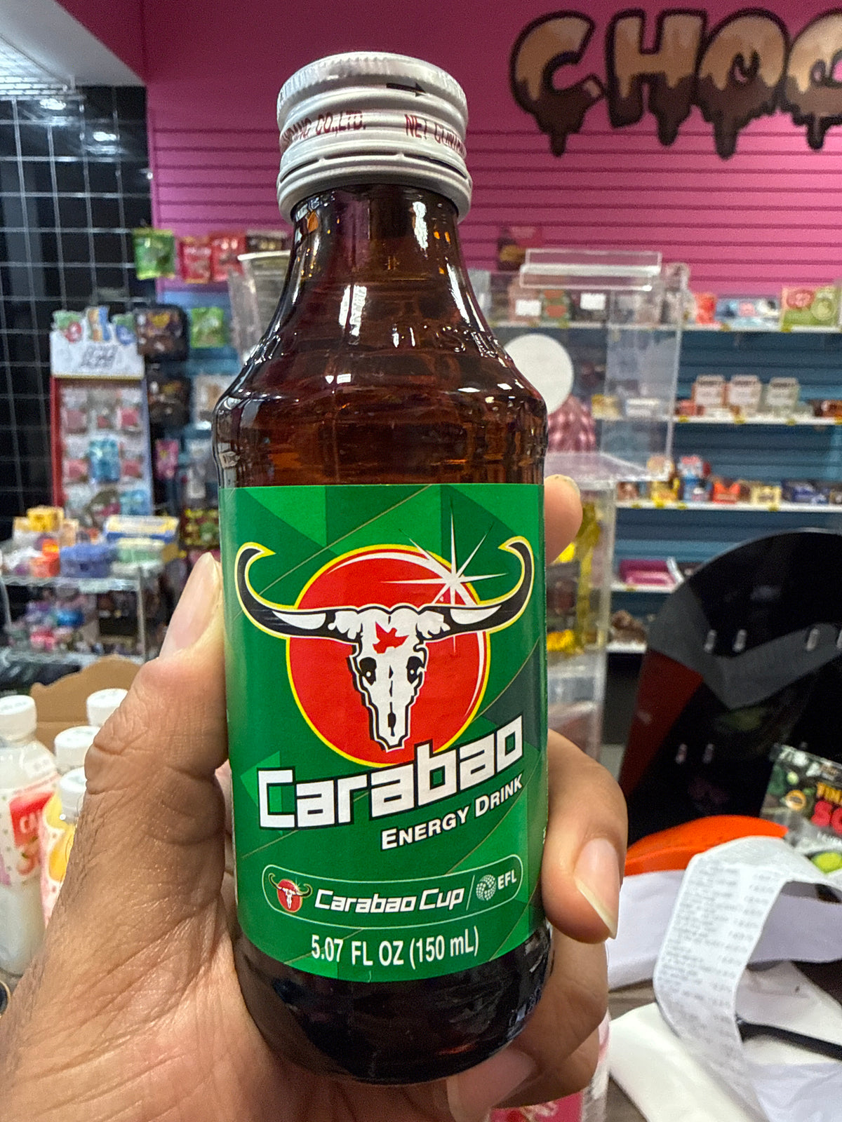 CARABAO ENERGY DRINK, GLASS BOTTLE CARABAO CUP EFL PRODUCT OF THAILAND 🇹🇭