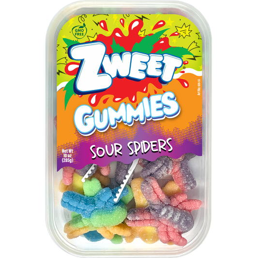 Sour Gummy Neon Spiders | Zweet | 10 oz