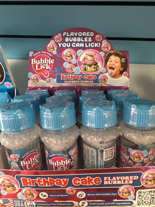 Bubble lick Birthday cake bubbles