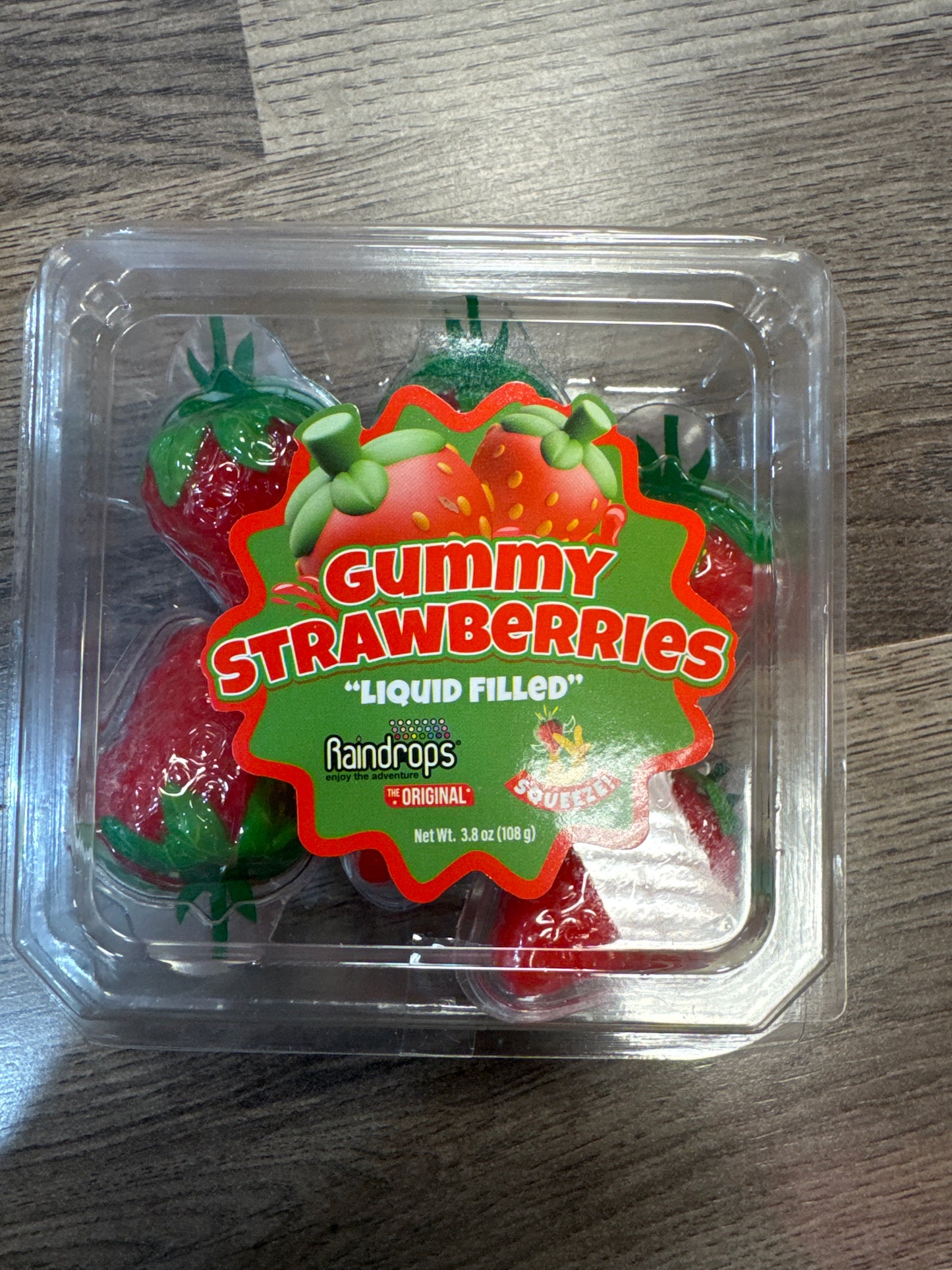 Raindrops Gummy Liquid Filled Strawberries.