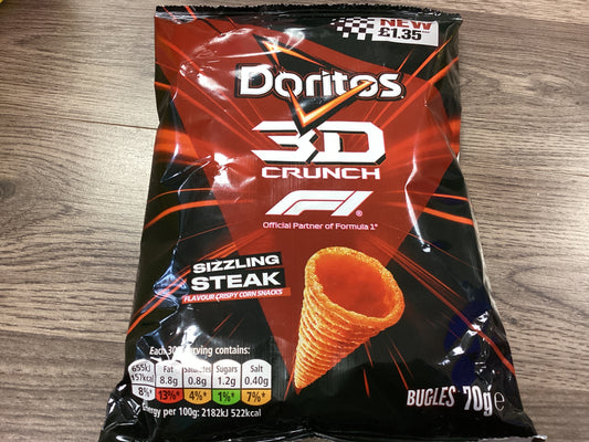 Doritos 3 D Crunch Sizzling Steak