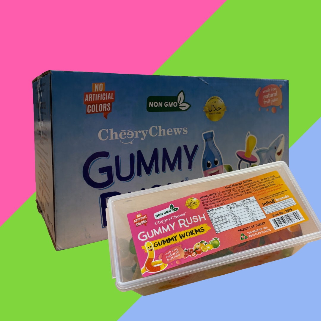 Gummy Rush Halal Candy Tubs