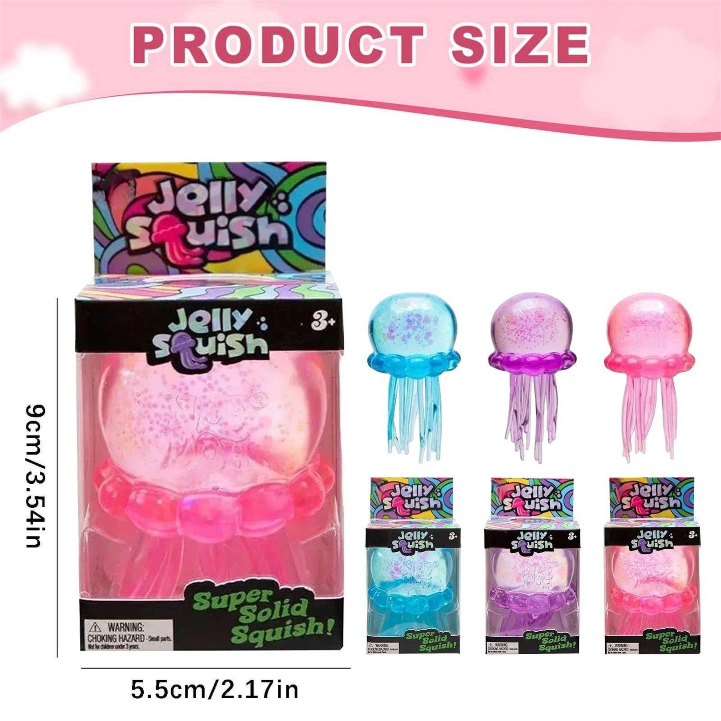Nice Cube Jellyfish Squishy Sensory Stress Relief Toys in Box Squeeze Fidget Toy