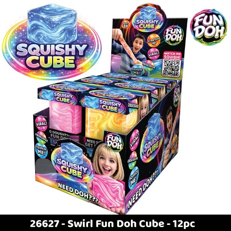 Fun Doh Swirl Squishy Cubes Viral Assortment