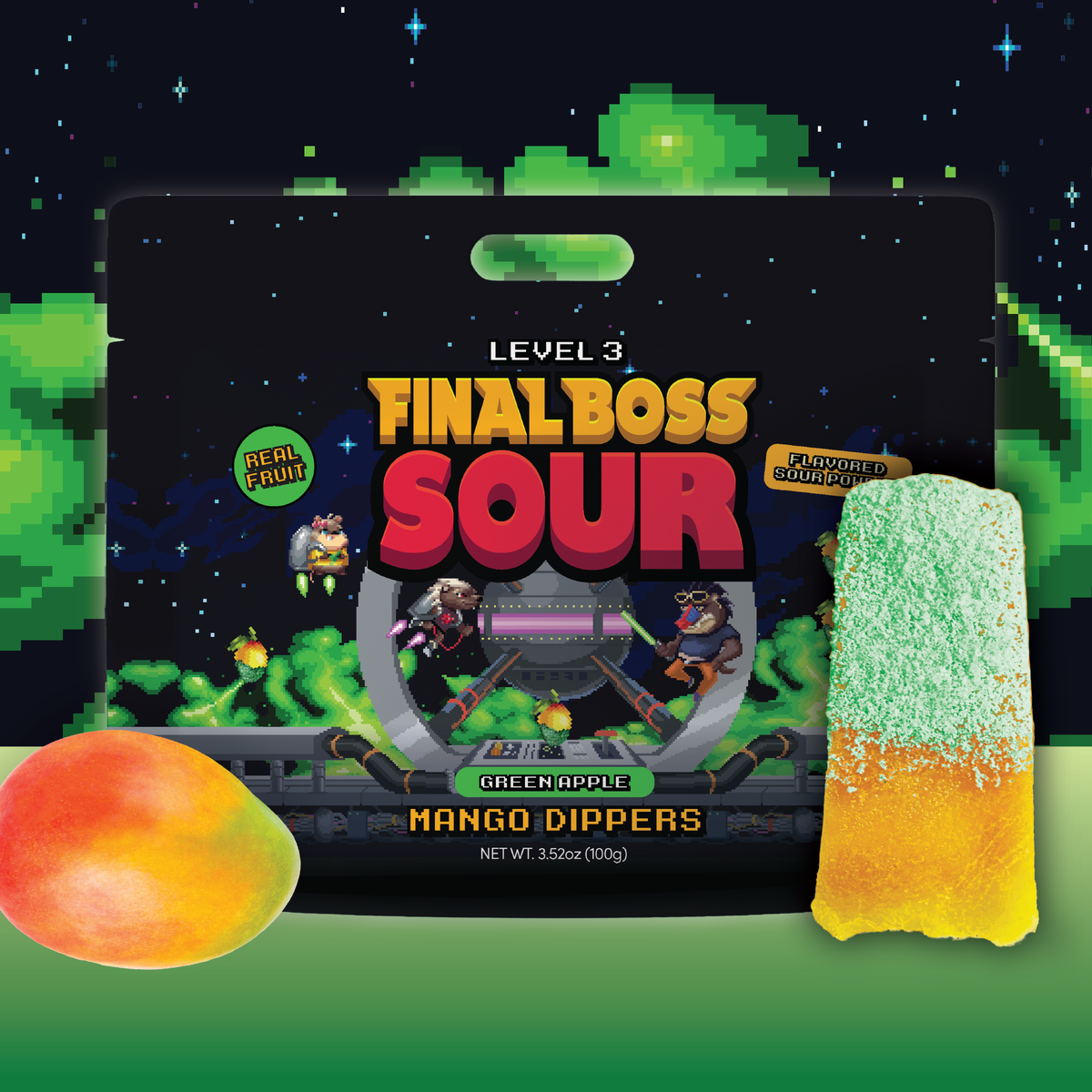 Mango Dippers 1-Pack (Blue Razz, Green Apple, Grape, Cherry)