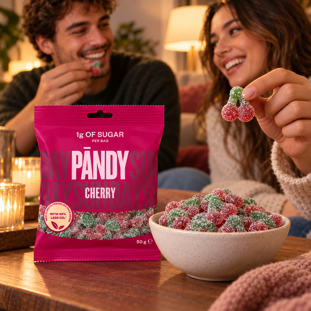 Pändy Cherry – Low-Sugar Swedish Gummy Candy (50gr)