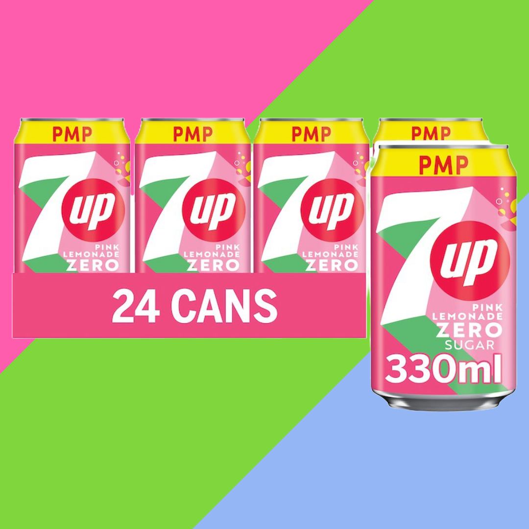 7Up Pink Zero Lemonade PMP Can