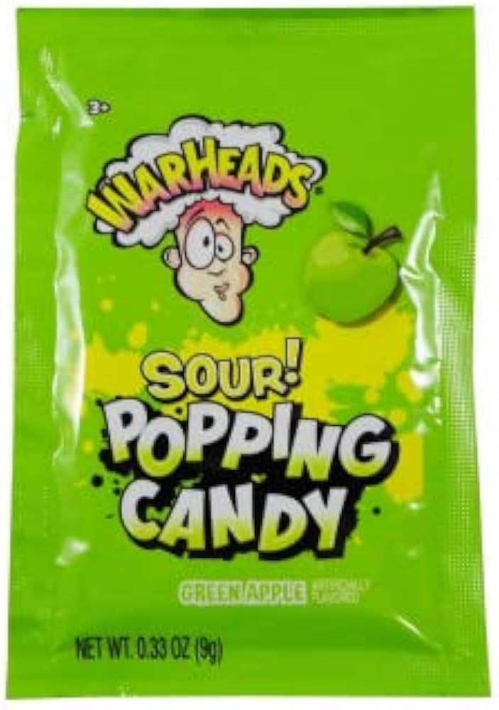 WARHEADS SOUR POPPING CANDY GREEN APPLE (USA)
