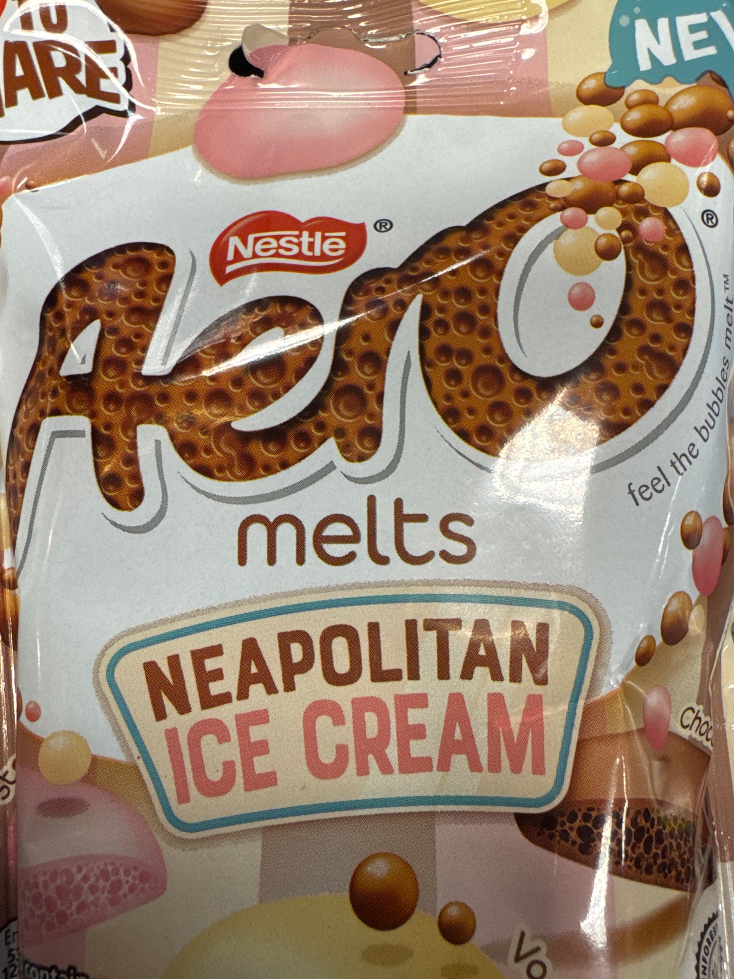 Nestle Aero melts neapolitan ice cream