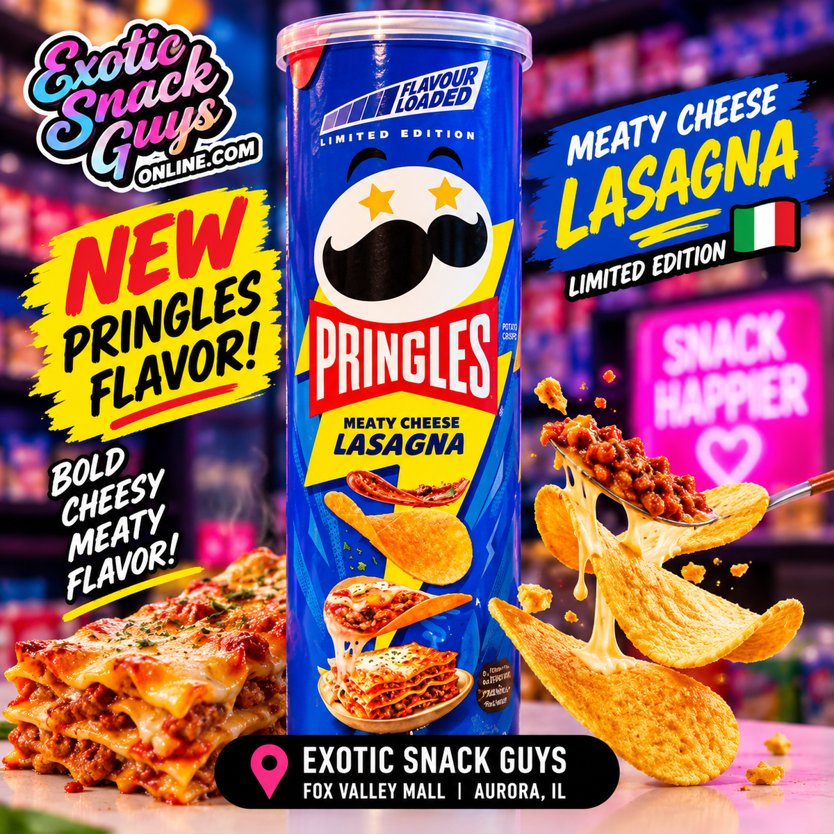 PRINGLES MEATY CHEESE, LASAGNA, PRODUCT OF KOREA, LIMITED EDITION