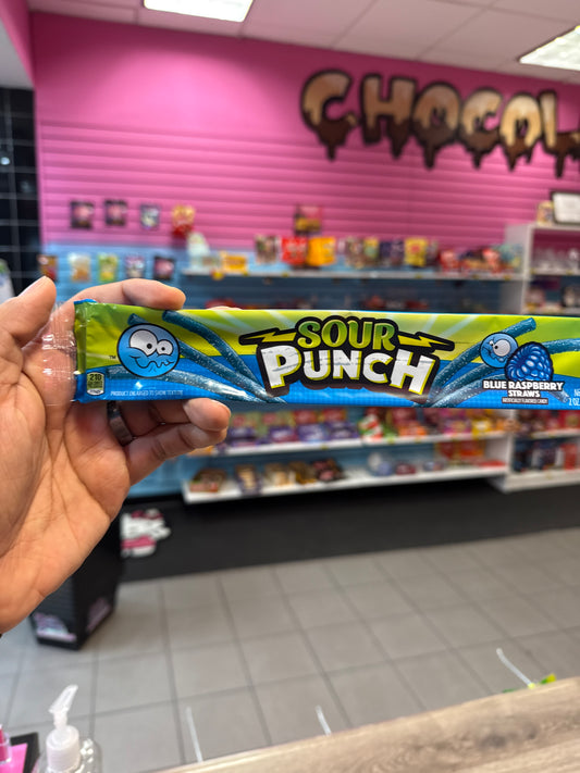 Sour Punch Blue Raspberry Straws