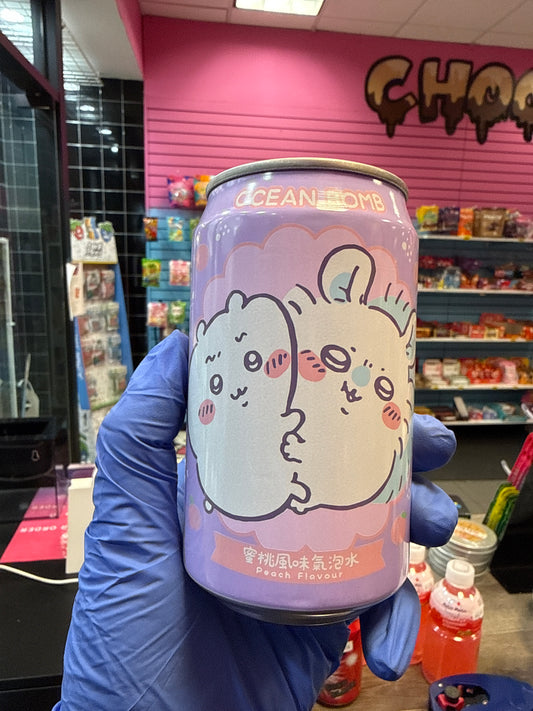 Sparkling water peach flavor Momonga & Chiikawa