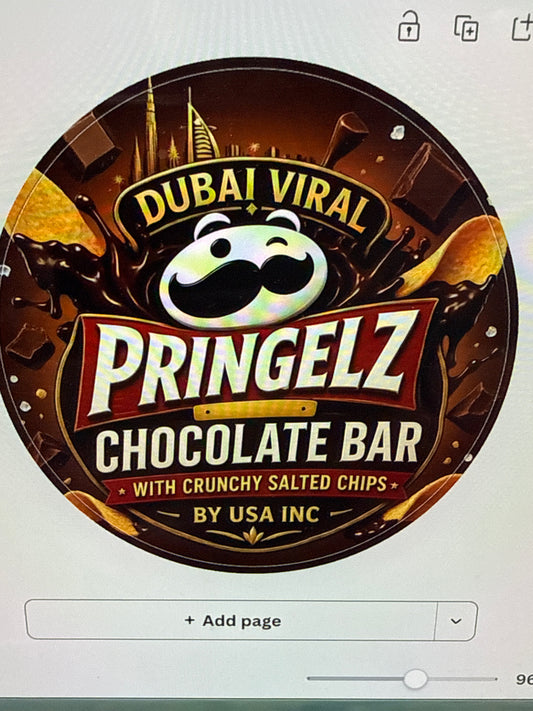 Dubai Viral Pringelz Chocolate Bar with Crunchy Salted Chips