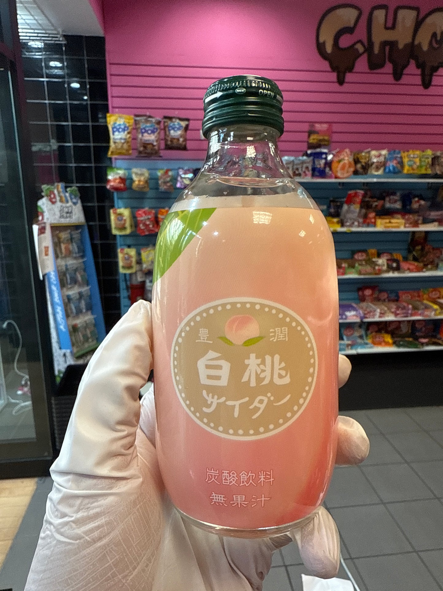 Peach Cider Soda in Glass Bottle