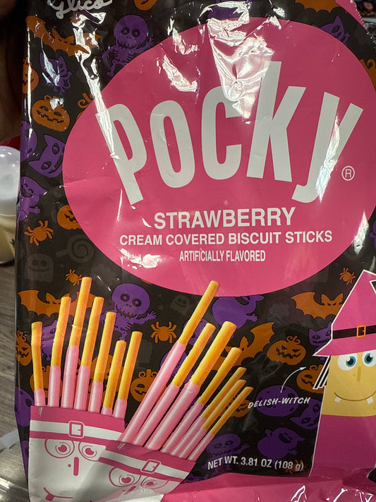 Pocky strawberry- halloween edition Delish-Witch
