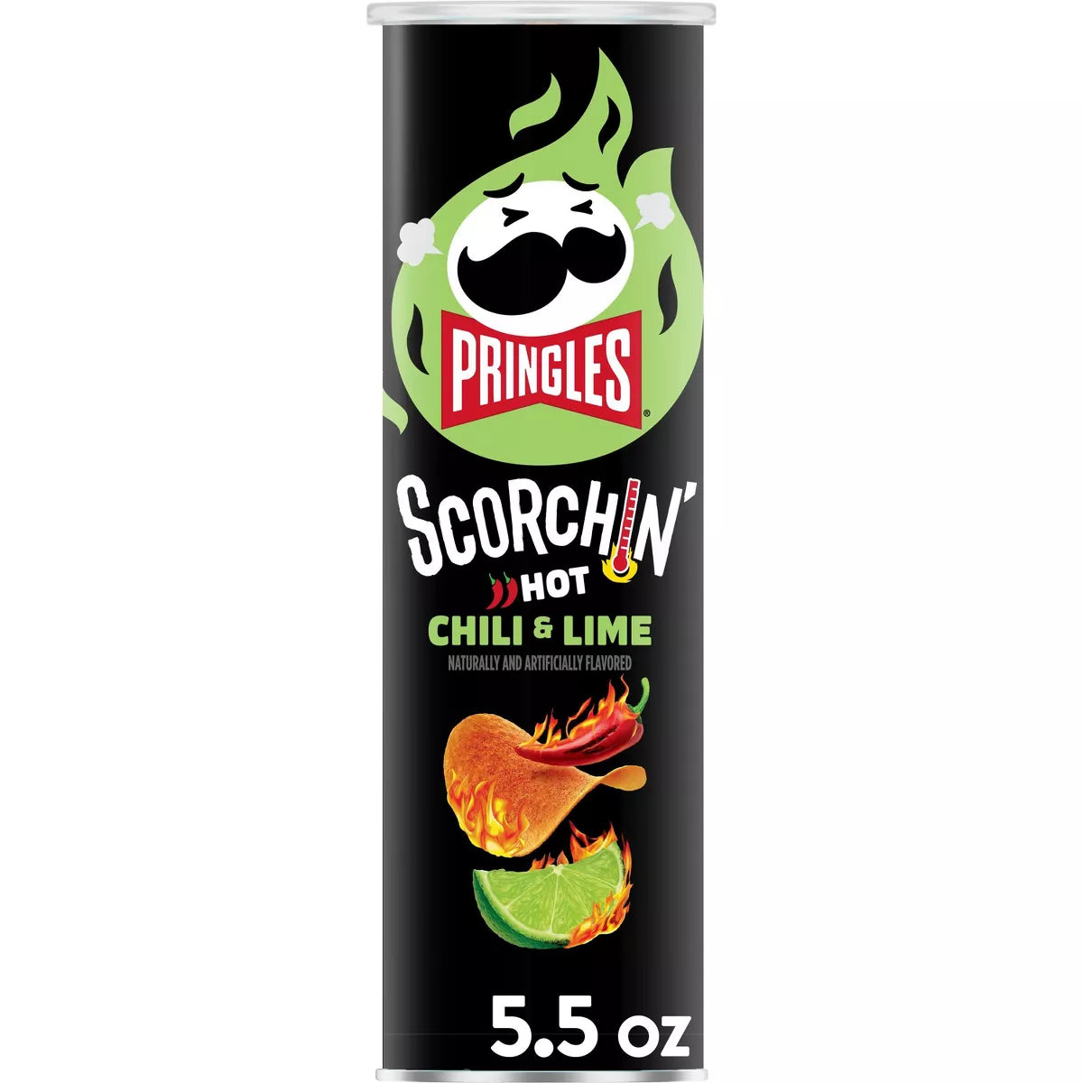 PRINGLES EXTRA HOT CHILI AND LIME POTATO CRISPS (USA)