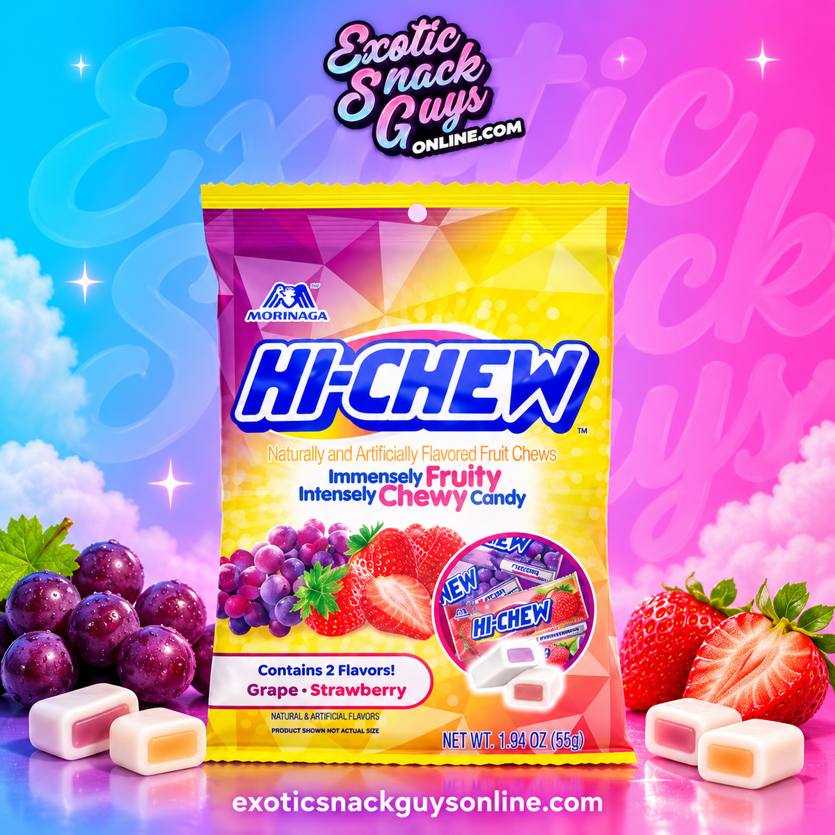 HI-CHEW STRAWBERRY GRAPE FLAVOR PRODUCT OF JAPAN 🇯🇵