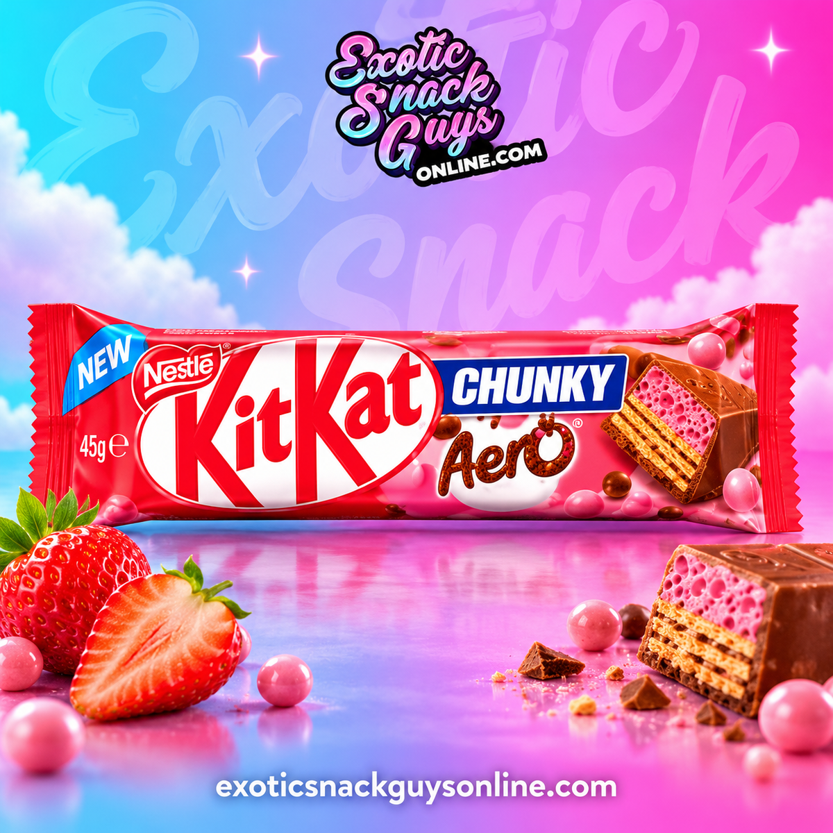 KITKAT CHUNKY AERO STRAWBERRY FLAVOR, PRODUCT OF AUSTRALIA 🇦🇺