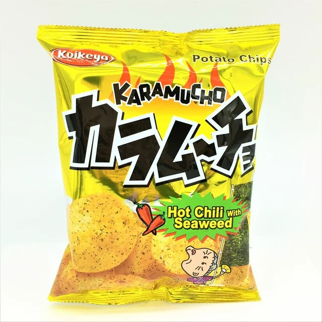 KOIKEYA KARAMUCHO POTATO CHIPS, HOT CHILI WITH SEAWEED (JAPAN)