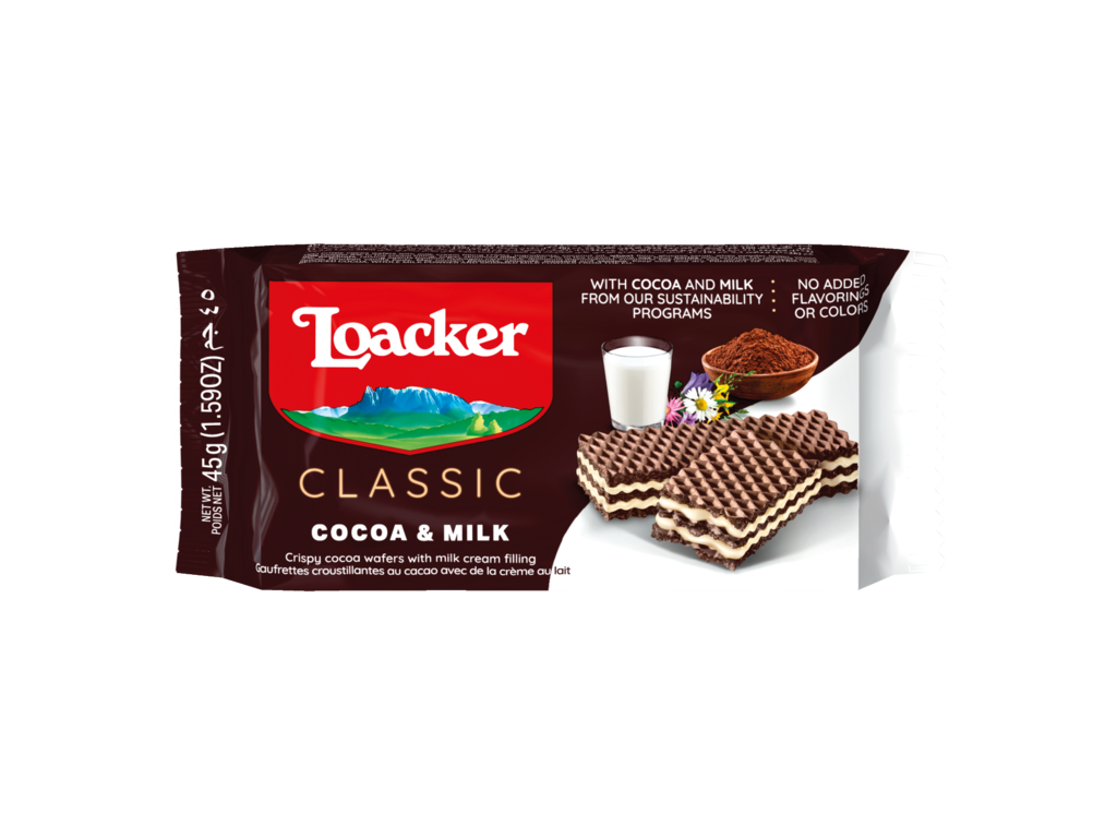 LOACKER - COCOA & MILK WAFER FAMILY SIZE (ITALY)