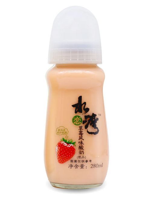 SLW Fun Bottle Lid Yogurt Drink Strawberry Flavor 9.46 Fl Oz (280 mL)