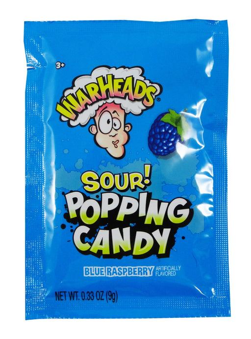 WARHEADS POPPING CANDY POUCH BLUE RASPBERRY (CHINA)