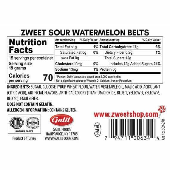 Sour Melon Belts | Zweet | 10 oz