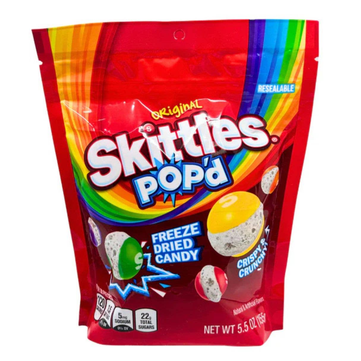 Skittles Original Pop'd Freeze Dried Candy 5.5oz