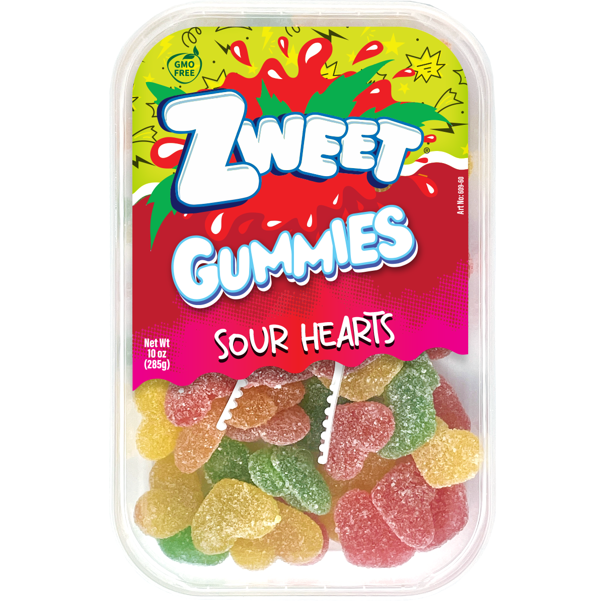 Sour Gummy Hearts | Zweet | 10 oz