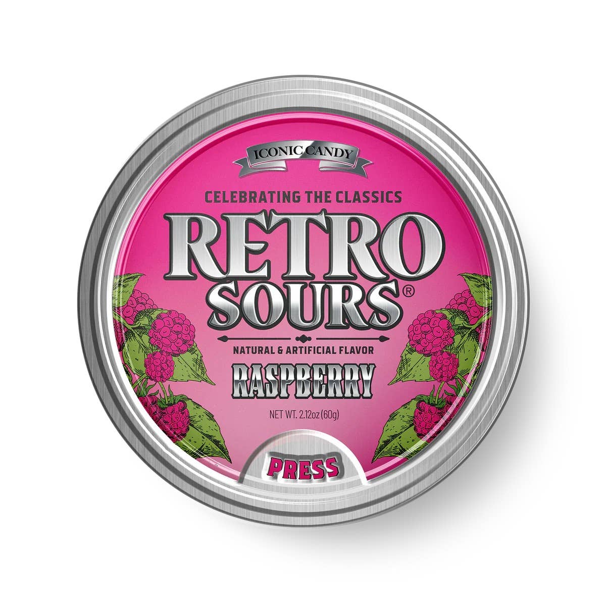 Retro Sours Raspberry, 2.12oz Tin