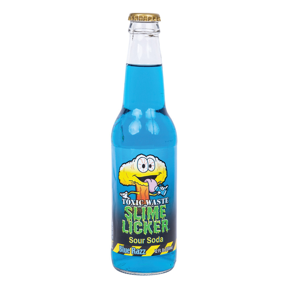 TOXIC WASTE SLIME LICKER BLUE RAZZ SODA (USA)