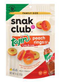SNAK CLUB TAJIN CHILI & LIME PEACH RINGS - VEGAN (MEXICO)