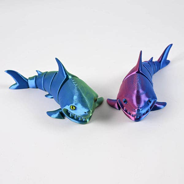 3D Treasures 3D-Printed Articulated Shark Fidget Toy (Multiple Colors)